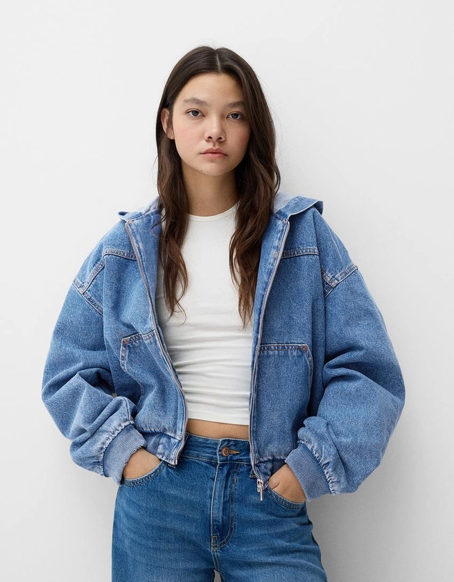 Chaqueta denim capucha