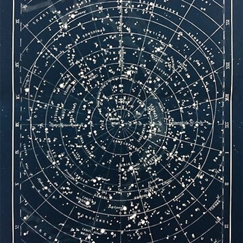 Poster for Sale avec l'œuvre « Affiche de carte vintage CONSTELLATIONS STAR vers les années 1900 » de l'artiste Beltschazar