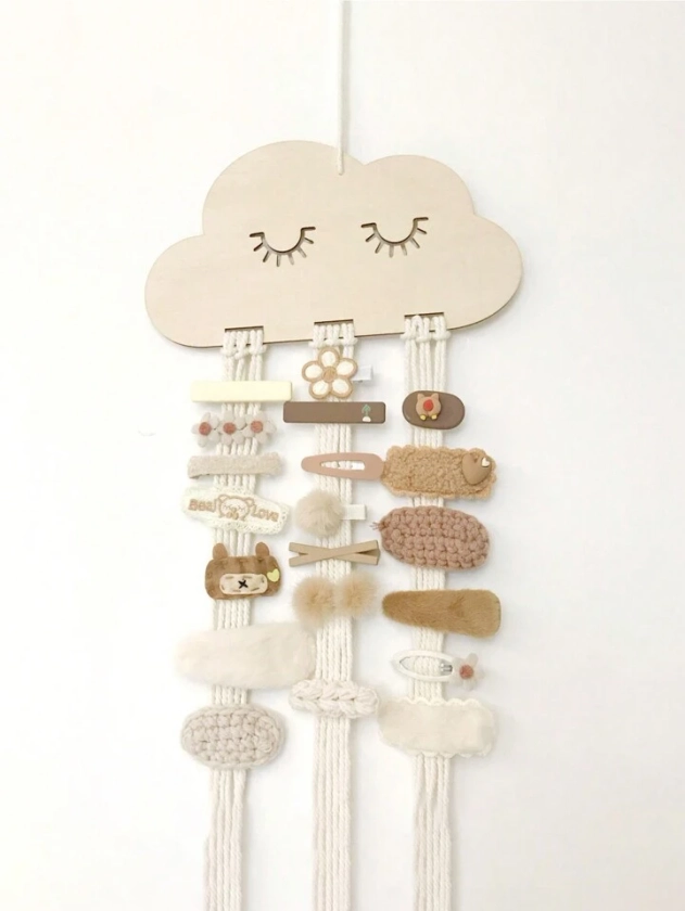 1pc Cloud & Wood Chip Kids' Hair Clip Storage Hanging Bag Diy Material Set | SHEIN UK
