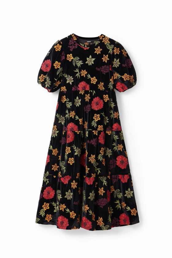 Robe midi évasée fleurie