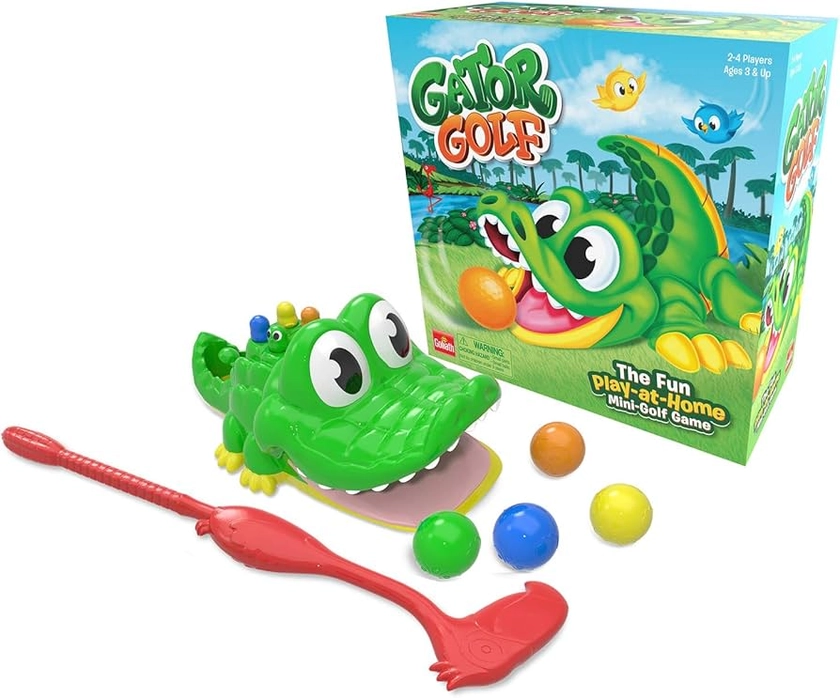 Gator Golf - Putt The Ball into The Gator's Mouth to Score Game by Goliath, Single, Gator Golf, 27 x 27 x 12.5 cm for age 3+ years