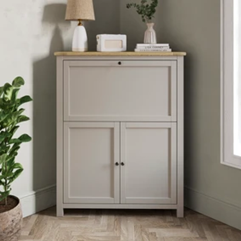 Olney Corner Hideaway Desk, Stone