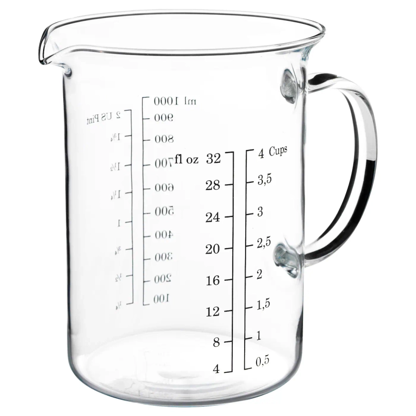 VARDAGEN Measuring cup - glass 1.0 l (34 oz)