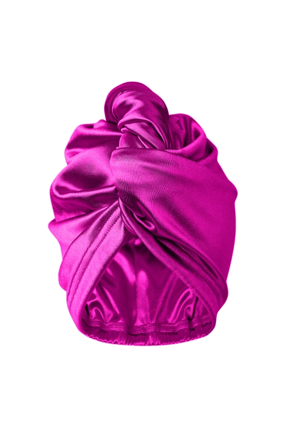 Fuchsia Crystal All Satin Hair Wrap