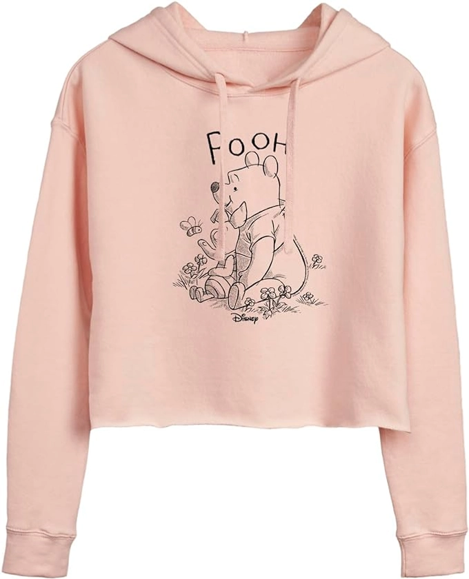 Disney - Winnie the Pooh - Pooh And Piglet - Juniors Cropped Pullover Hoodie