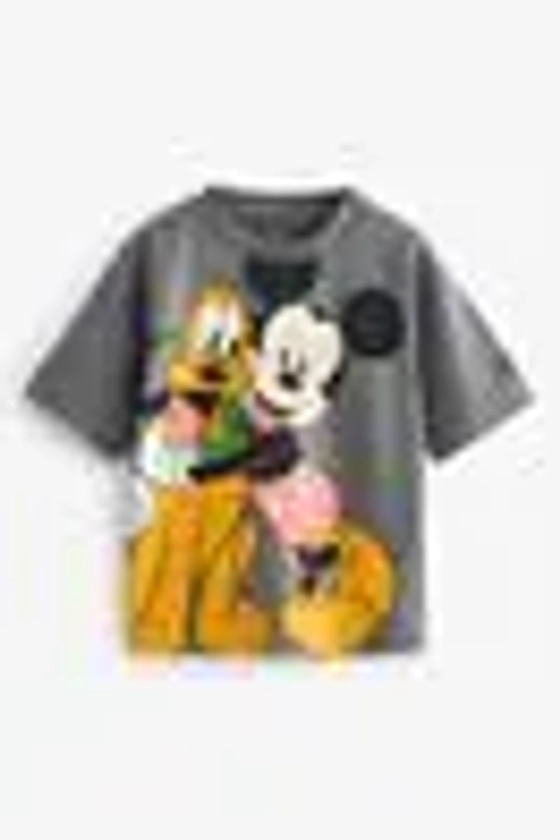 Grey Short Sleeve Mickey 100% Cotton T-Shirt (6mths-8yrs)