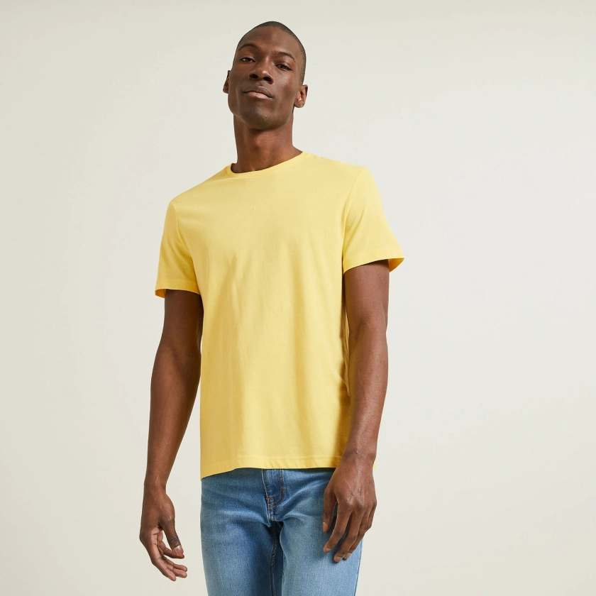 Tee shirt basique col rond Jaune Clair | Jules