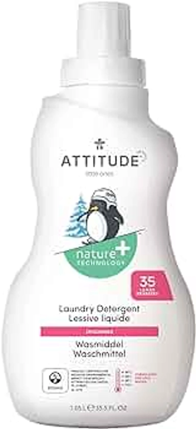 ATTITUDE Baby Laundry Detergent Liquid, EWG Verified, Safe for Baby Clothes, Infant and Newborn, Vegan and Naturally Derived Washing Soap, HE Compatible, 35 Loads, 1.05 Litres