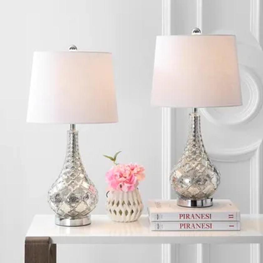 Jane 25.5" Glass LED Table Lamp, Mercury Silver (Set of 2) by JONATHAN Y | Overstock.com Shopping - The Best Deals on Lamp Sets | 39797472