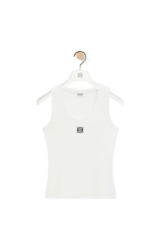 Anagram tank top in cotton White - LOEWE