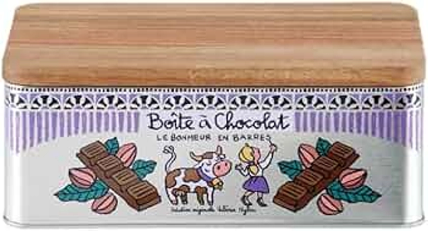 DLP Boîte à chocolat couvercle bois modèle Le bonheur en barres - Derrière la porte