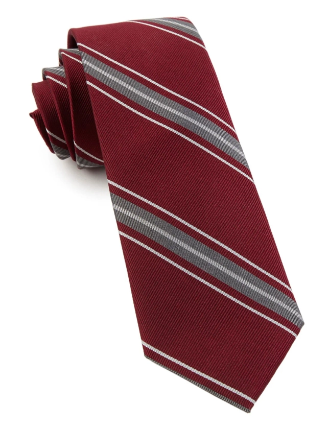 Detour Stripe Burgundy Tie | Silk Ties | Tie Bar
