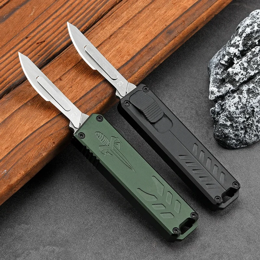 EDC straight out utility knife Pocket knife Outdoor pocket knife Aluminum folding knife Unpacking express fruit knife Scalpel kn