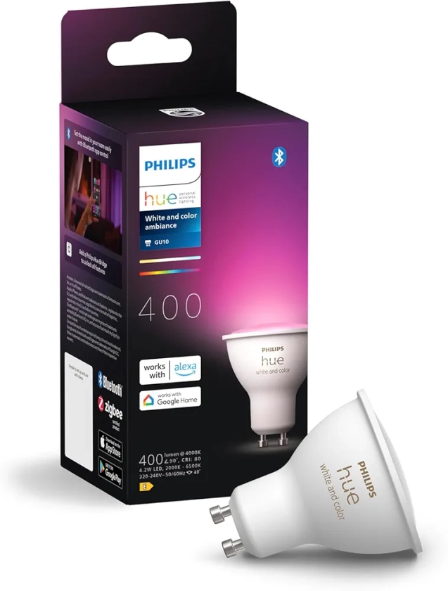 Philips Hue GU10 – Smart Spotlight White and Colour Ambiance : Amazon.co.uk: Lighting