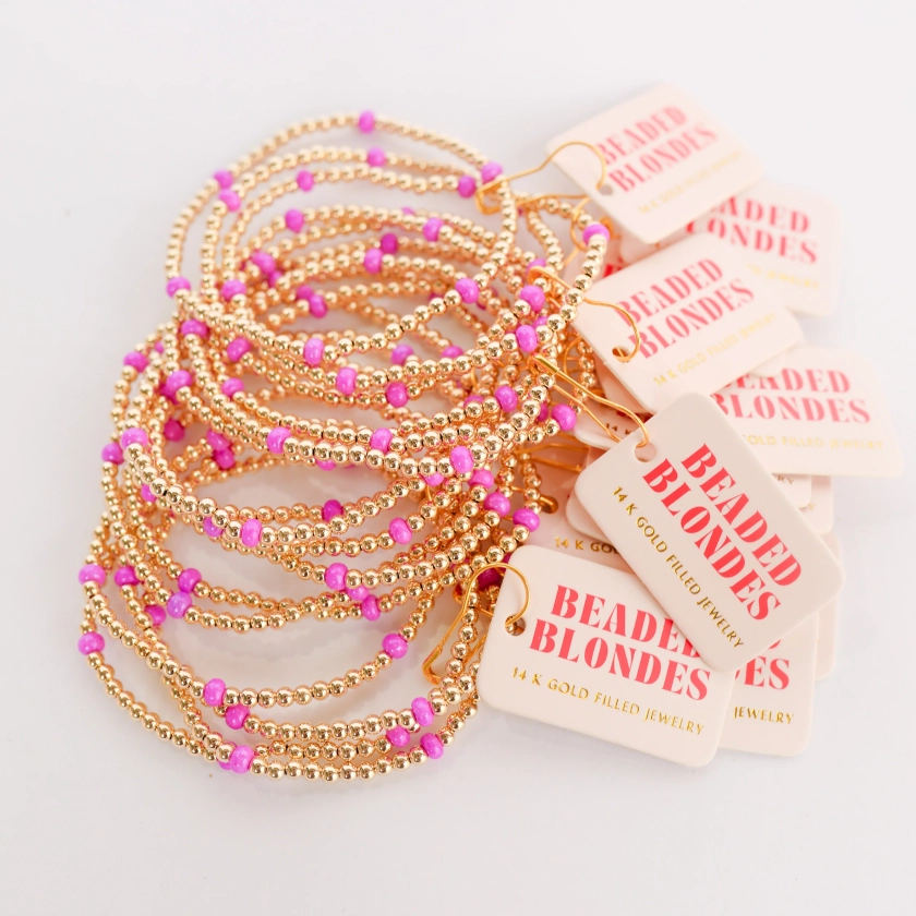 Beaded Blondes | Electric Purple Poppi Bracelet