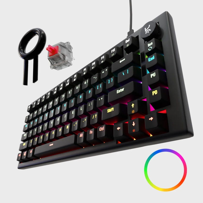 Hive All Black RGB Wired Gaming Keyboard
