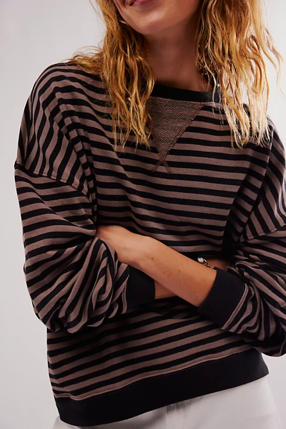 Classic Striped Oversized Crewneck