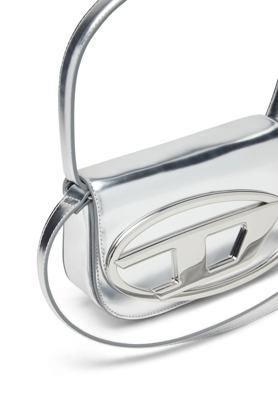 Women's 1DR-Iconic shoulder bag in mirrored leather | Silver | Diesel