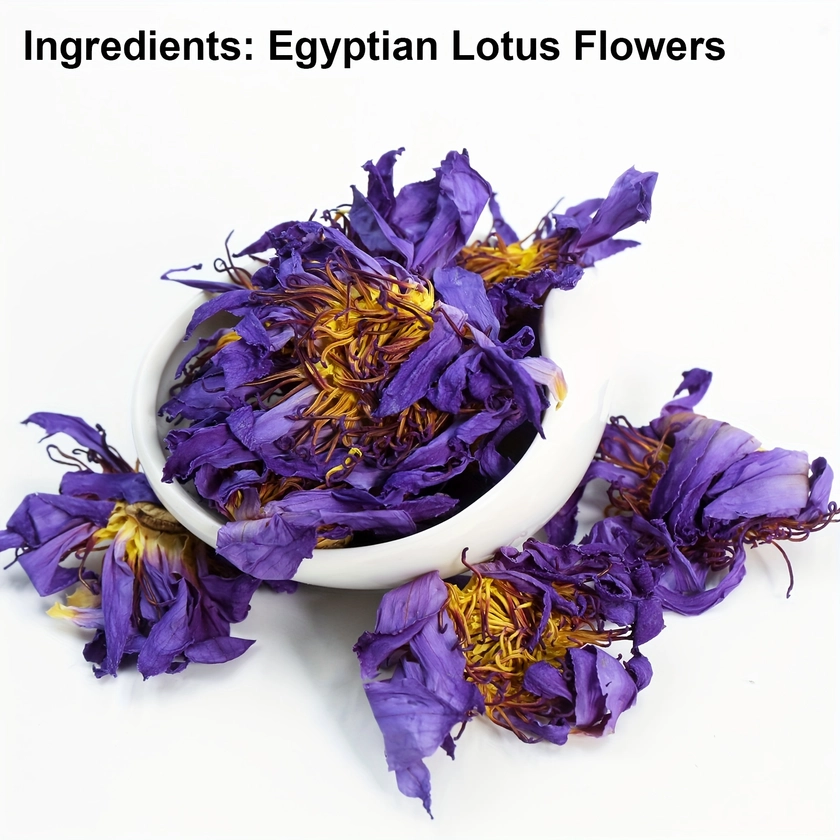 FullChea Egyptian Blue Lotus Flower Tea, 1oz (30g), Authentic Herbal Loose Edible Flowers, Caffeine-Free, Relaxing &amp; Enjoyable, Premium Quality, Antio