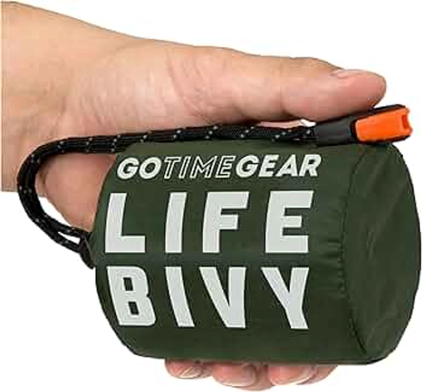 Go Time Gear Life Bivy Emergency Survival Sleeping Bag Thermal Bivy - Use as Emergency Bivy Sack, Survival Sleeping Bag, Mylar Emergency Blanket