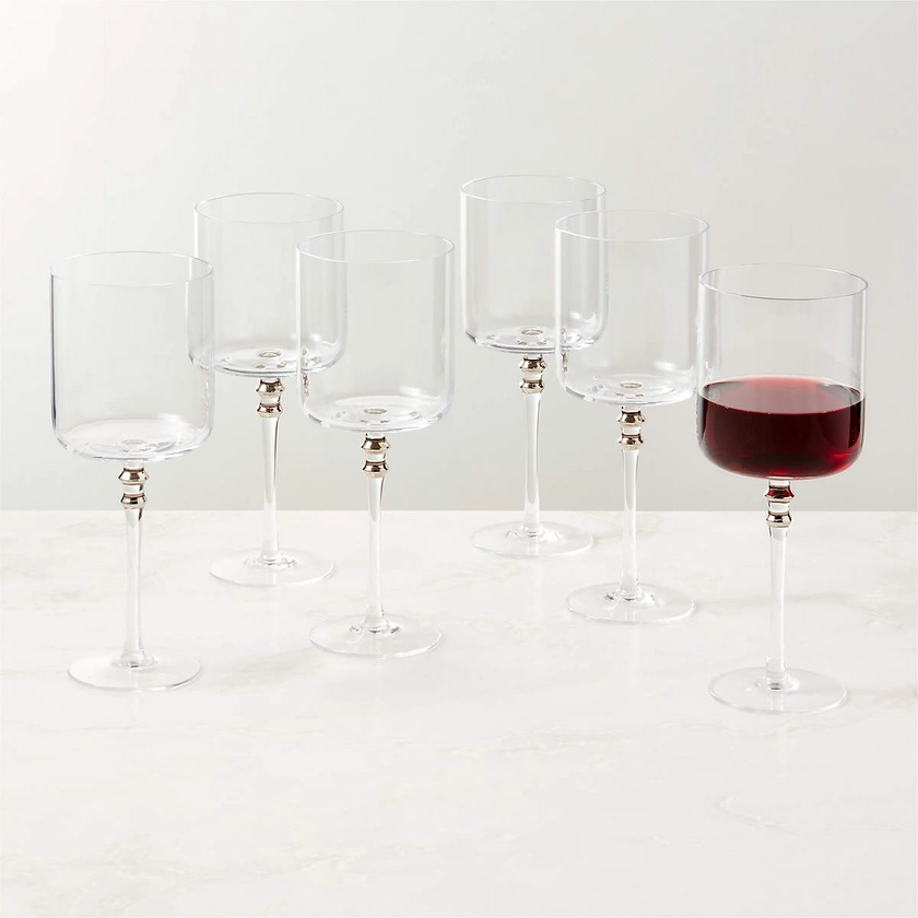 Olivia Clear Red Wine Glasses Set of 6 + Reviews | CB2