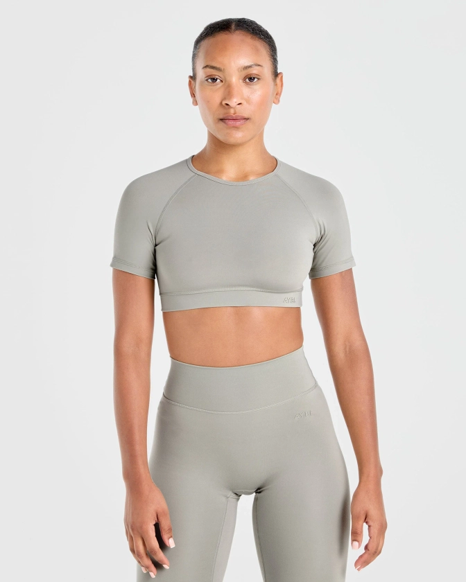 Staple Crop Top - Washed Olive