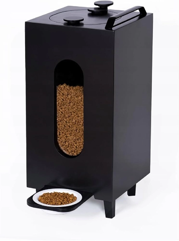 QLS 20L Dry Food Dispenser for Cats and Dogs with Pet Bowl 60 x 30 x 30 cm (Black #E10209) : Amazon.fr: Pet Supplies