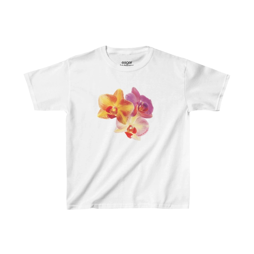 Three Orchid Collage Baby Tee