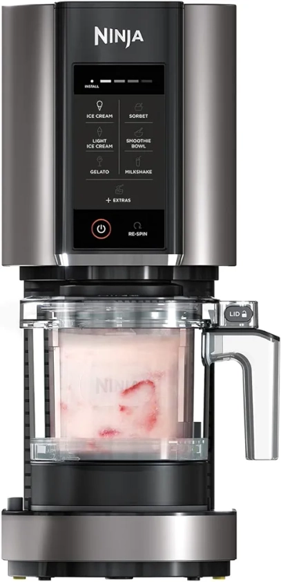 Ninja CREAMi IJs- & Bevroren Dessertmachine met 3 Bakjes, 7 Programma's, Maakt Roomijs, Gelato, Sorbet, Smoothiebowls, Milkshakes en Meer, Maakt 1,4L IJs, 800W, Zwart/Zilver, NC300EU : Amazon.nl: Wonen & keuken