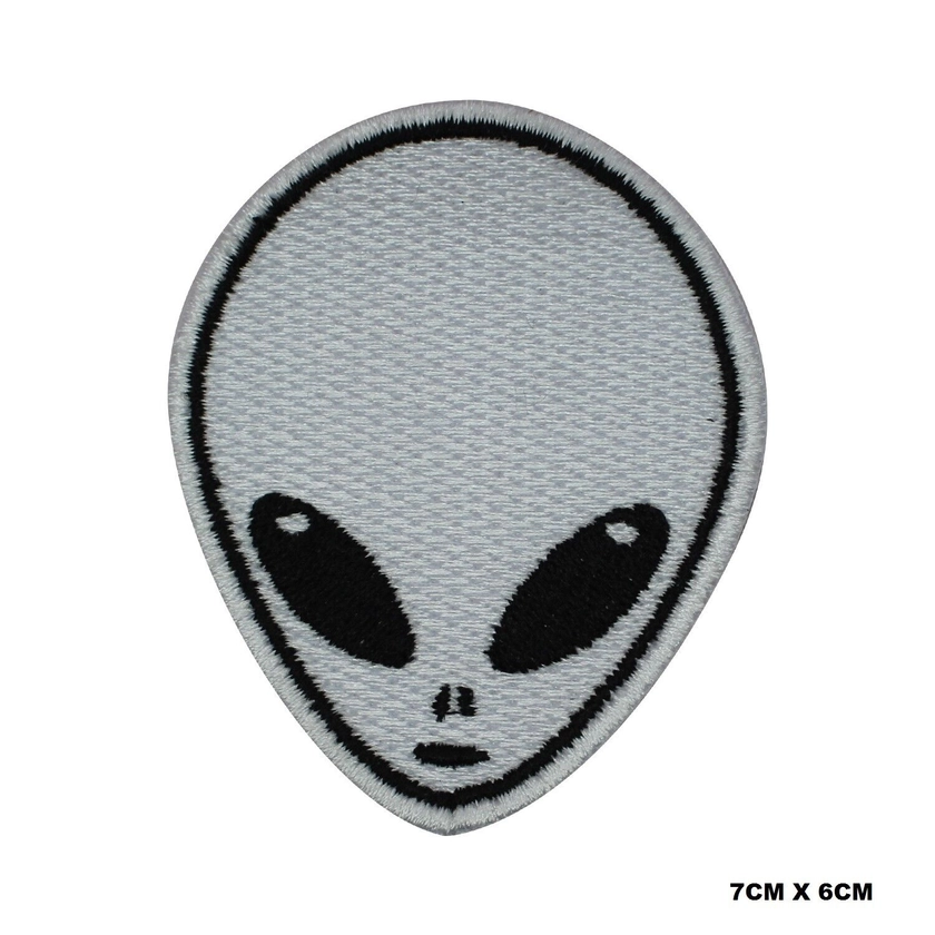 Alien Head Logo Embroidered Patch Iron On/Sew On Patch Batch