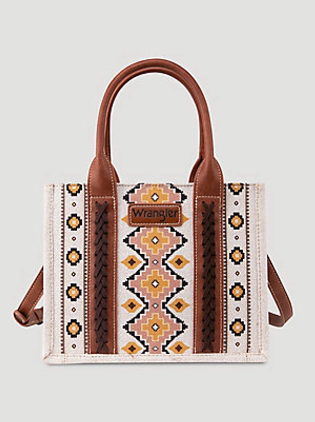 Southwestern Print Cross Body Canvas Mini Tote:Coffee:One Size | Women's ACCESSORIES | Wrangler®