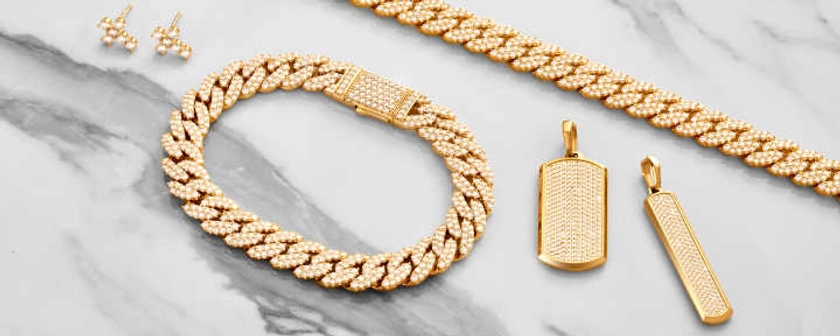 Iced Out Collection - Men's Studded Chains & Accessories - JAXXON