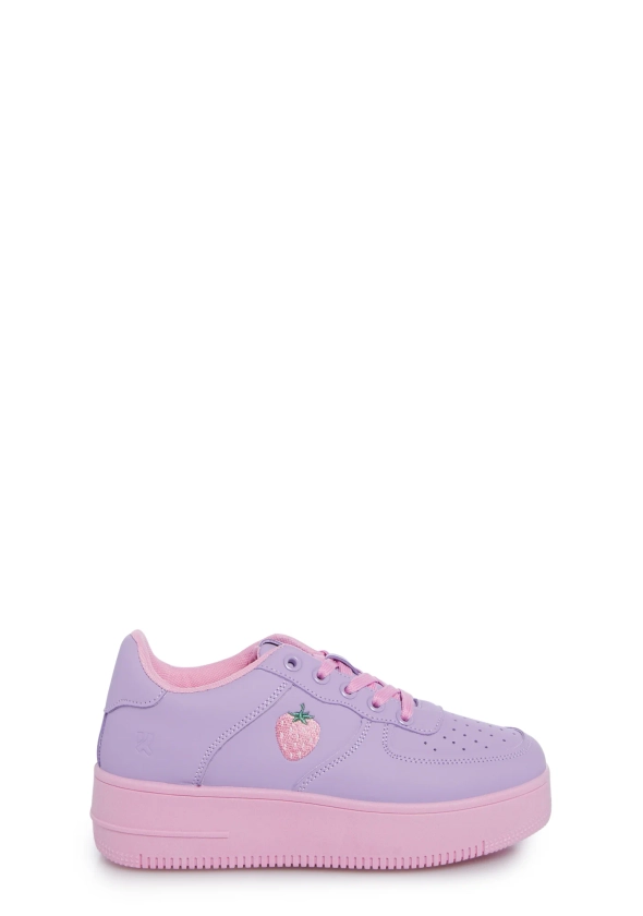 Sweet Strawberry Platform Sneakers - Purple