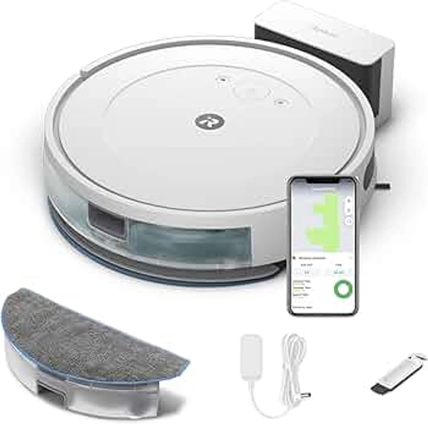 iRobot Roomba Combo Essential (Y0112) - Robot Aspirateur et Laveur Connecté - Efficace et Puissant - Système de Nettoyage en 4 étapes -3 Niveaux d'aspiration - Programmable Via Application ou Voix
