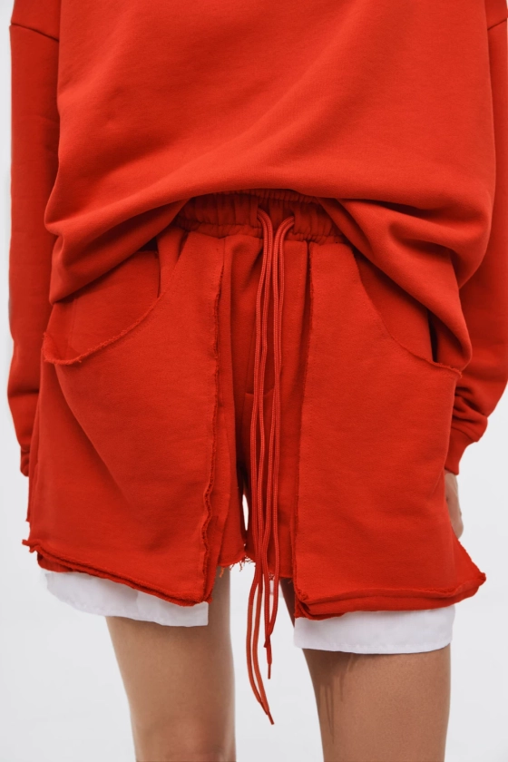 Червоні шорти жіночі "destroyed" | Купити на keepstyle.co