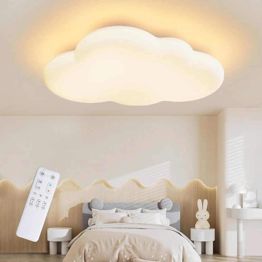 FANLG Plafonnier pour chambre d'enfant, plafonnier LED nuage 40CM dimmable avec télécommande 3000K-6000K Plafonnier pour enfant Chambre d'enfant | Chambre à coucher | Salle de séjour