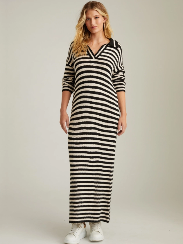 525 America Raya: Stripe Polo Dress