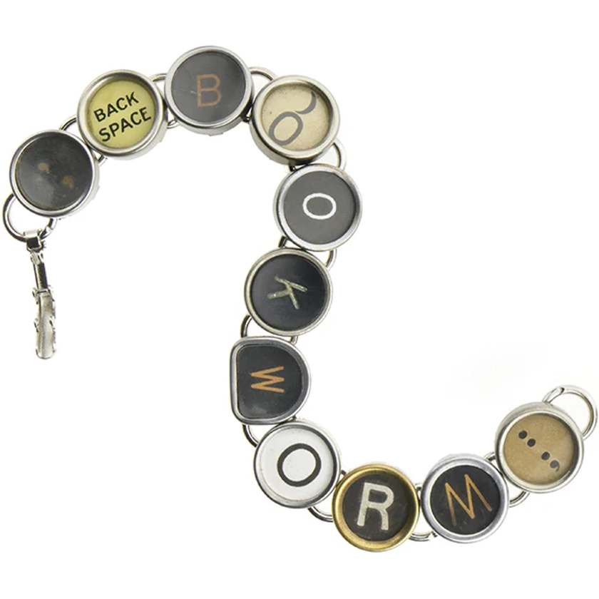 Bookworm Typewriter Key Bracelet