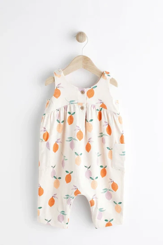 Buy Cream/ White Pear Print Baby Romper (0mths-3yrs) from the Next UK online shop