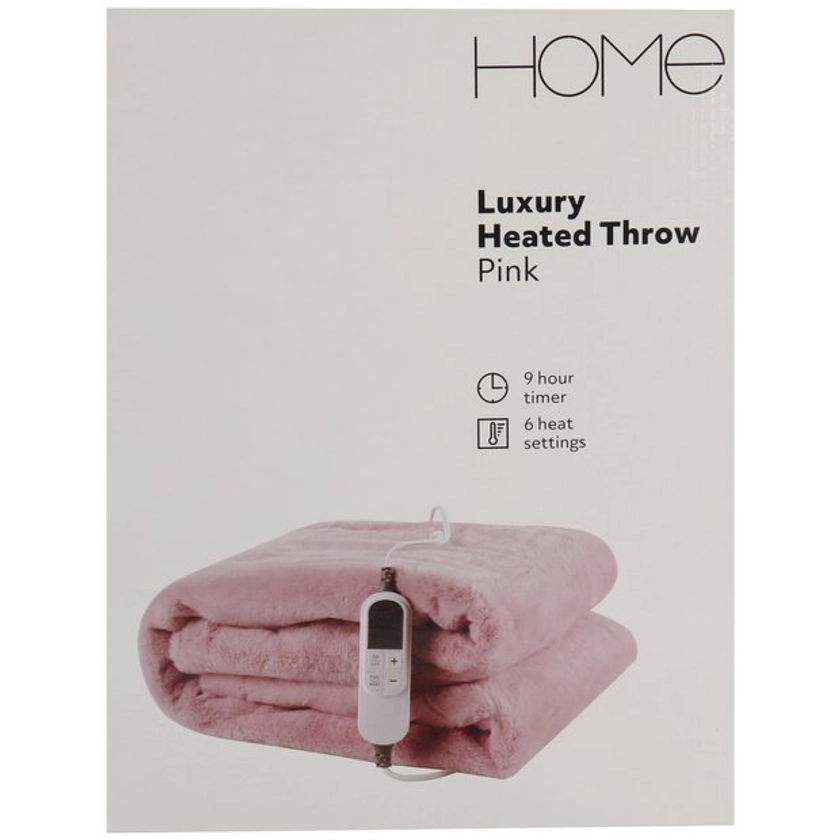 Buy Home Pink Heated Throw | Blankets and throws | Argos