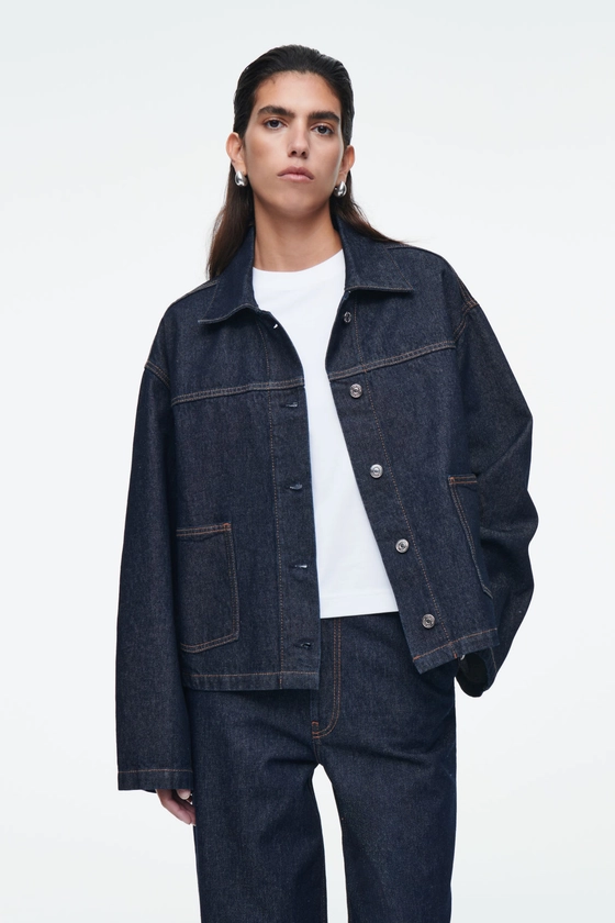 RAW DENIM JACKET - INDIGO - COS