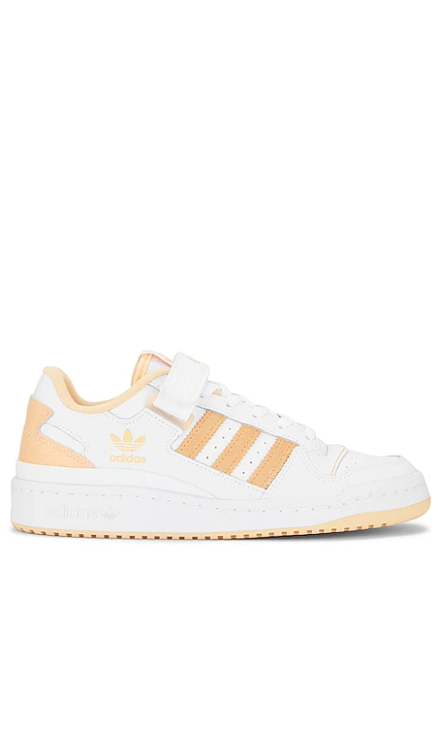 adidas Originals Forum Low Sneaker in White & Orange Rust | REVOLVE