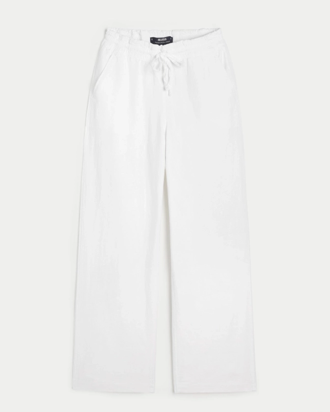 Women's Adjustable Rise Pull-On Linen Blend Baggy Pants | Women's New Arrivals | HollisterCo.com