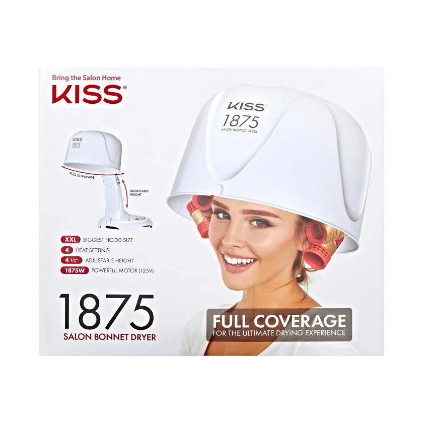 KISS 1875W Salon Bonnet Portable Hair Dryer with Adjustable Height & 4 Heat Settings