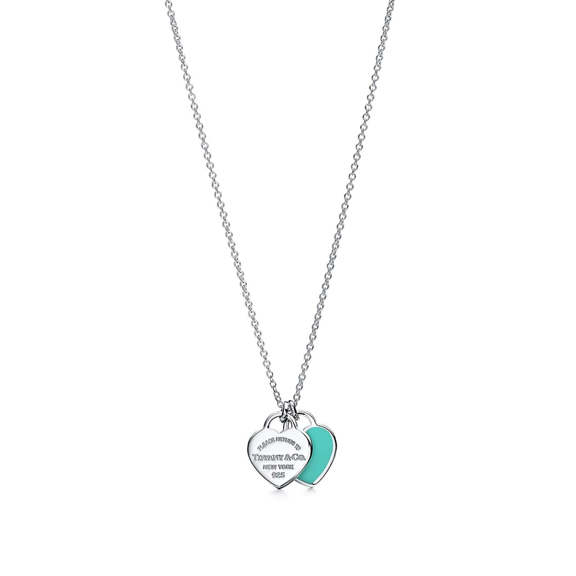 Return to Tiffany™Tiffany Blue® Double Heart Tag Pendant in Silver