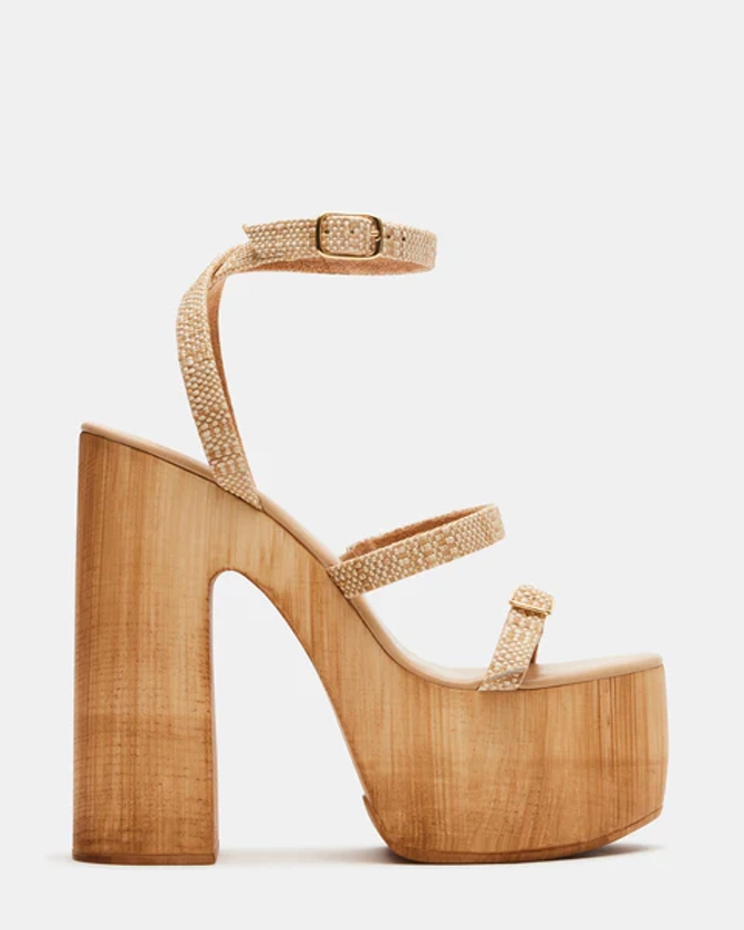 LILIA Raffia Strappy Platform Block Heel Sandal | Women's Heels – Steve Madden