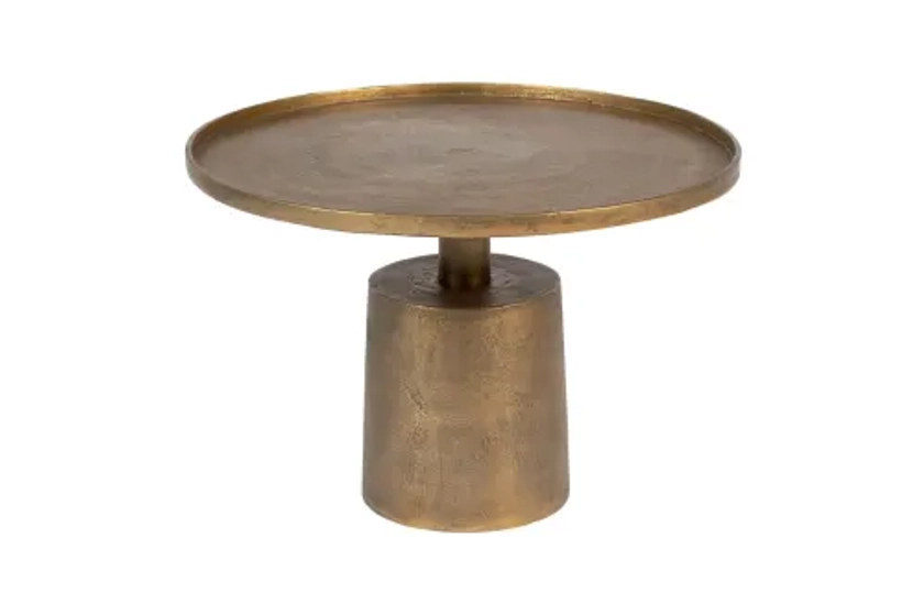 Table basse ronde en métal D60cm or | Maisons du Monde