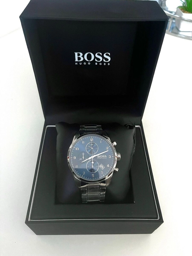 Hugo Boss Skymaster Watch Chronograph Blue Dial Brand New