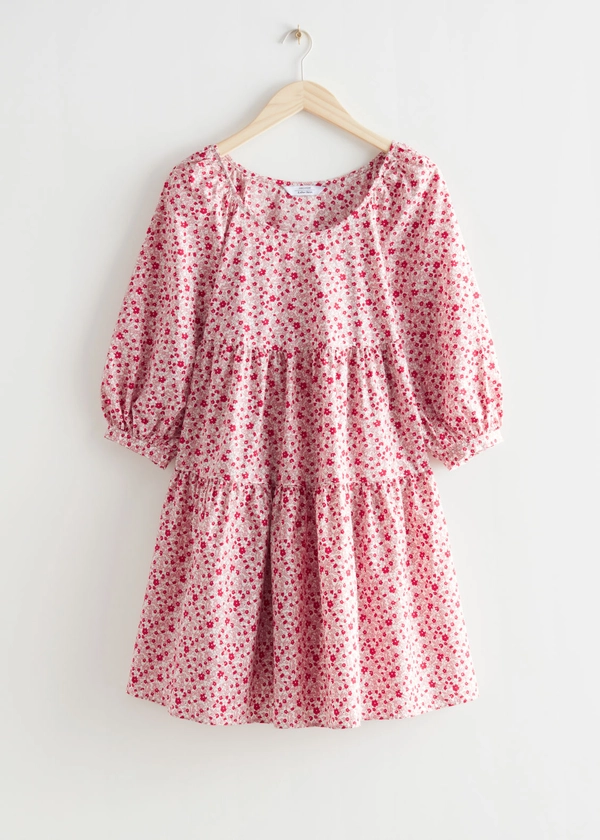 Balloon Sleeve Mini Dress - Red Florals - & Other Stories NL