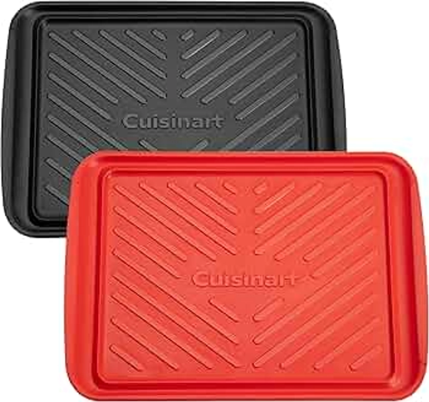 Cuisinart CPK-210 Grilling Prep and Serve Trays, Black and Red Large 18” x 14.5”